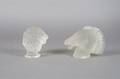 Two Frosted Glass Figural Paperweights