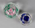 Two Faceted Floral Paperweights