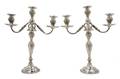 A Pair of American Silver ThreeLight Candelabra Whiting