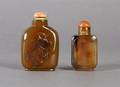 A Group of Two Agate Snuff Bottles