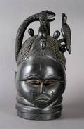 A Carved Wood Helmet Mask Mende