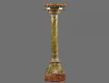 ONYX CHAMPLEVE AND GILT BRONZE PEDESTAL