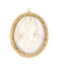 A Yellow Gold and Shell Cameo Brooch