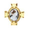 A Yellow Gold and Hardstone Cameo Brooch