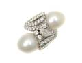 A White Gold Diamond and South Sea Cultured Pearl Ring