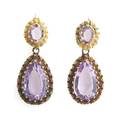 A Pair of Yellow Gold and Amethyst Earrings