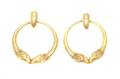 A Pair of 14 Karat Yellow Gold Hoop Earrings