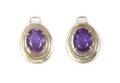 A Pair of 14 Karat Yellow Gold and Amethyst Earring Enhancers