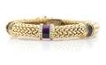 A 18 Karat Yellow Gold Amethyst and Diamond Bracelet and Ring Set Scott Keating