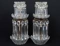 PAIR OF REGENCY STYLE CUT GLASS CANDLE HOLDERS