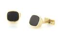 A Pair of 14 Karat Yellow Gold and Smokey Quartz Cufflinks
