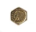 A 14 Karat Yellow Gold Diamond and 1909 Indian Head Five Dollar Gold Coin Ring