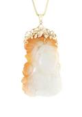 A Yellow Gold and Jadeite Necklace