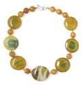A Green and Gold Agate Necklace