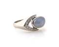 A White Gold Diamond and Blue Star Sapphire Ring