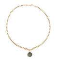 A 14 Karat Yellow Gold Link Necklace with Coin Pendant