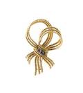 An 18 Karat Yellow Gold Twisted Rope Bow Brooch