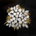 A Yellow and White Gold Diamond Brooch