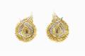 A Pair of 18 Karat Yellow Gold and Diamond Earrings