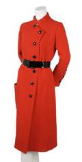 A Norman Norell Red Wool Coat