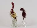TWO MURANO GLASS BIRDS