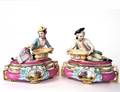 PAIR OF OF OLD PARIS PORCELAIN AND BISQUE BOXES AND COV