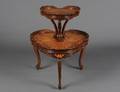 TWO TIER INLAID MAHOGANY SIDE TABLE