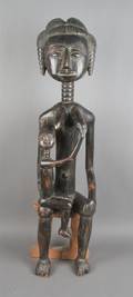 A Carved Wood Maternity Figure Ashante