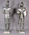 Two Oversized Tin Models of Knights
