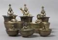 A Group of Brass Bowls with Figures