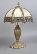 An American Slag Glass Table Lamp