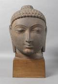 A Carved Stone Model of the Head of Buddha