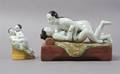 A Group of Two Porcelain Erotic Figures