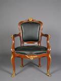 A Louis XVI Style Gilt Metal Mounted Fauteuil