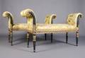 A Pair of Neoclassical Style Painted Parcel Gilt Benches