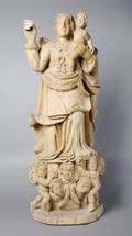 A Continental Carved Wood Figural Group