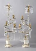 A Pair of Louis XVI Style ThreeLight Candelabra