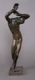 A Czechoslovakian Bronze Statue of a Male Figure Jan Stursa