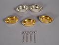 SET OF FIVE STERLING SILVER OPEN SALTS