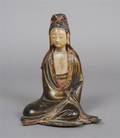 A Cold Painted Bronze Model of Guanyin