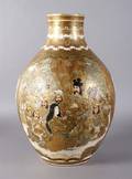 A Japanese Earthenware Satsuma Vase Kinkozan