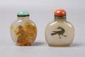 A Group of Two Agate Snuff Bottles