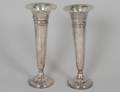 PAIR OF STERLING SILVER VASES