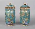 A Pair of Chinese Lidded Cloisonne Jars