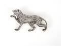 A Silver and Diamond Panther Brooch