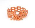 A Ladys Victorian Red Carved Coral Bracelet