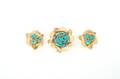 A Suite of 14 Karat Yellow Gold and Turquoise Jewelry