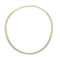 An 18 Karat Yellow and White Gold Link Byzantine Chain Necklace
