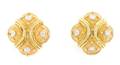A Pair of 18 Karat Yellow Gold and Diamond Earrings Jyes