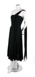 A Tracy Mills Black Chiffon Cocktail Dress